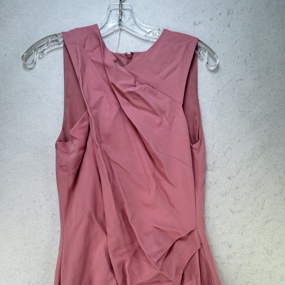 NEW $480 REISS Imogen Sleeveless Ruched Midi Dress in Pink Fitted Side Slit US 4 - Picture 14 of 14